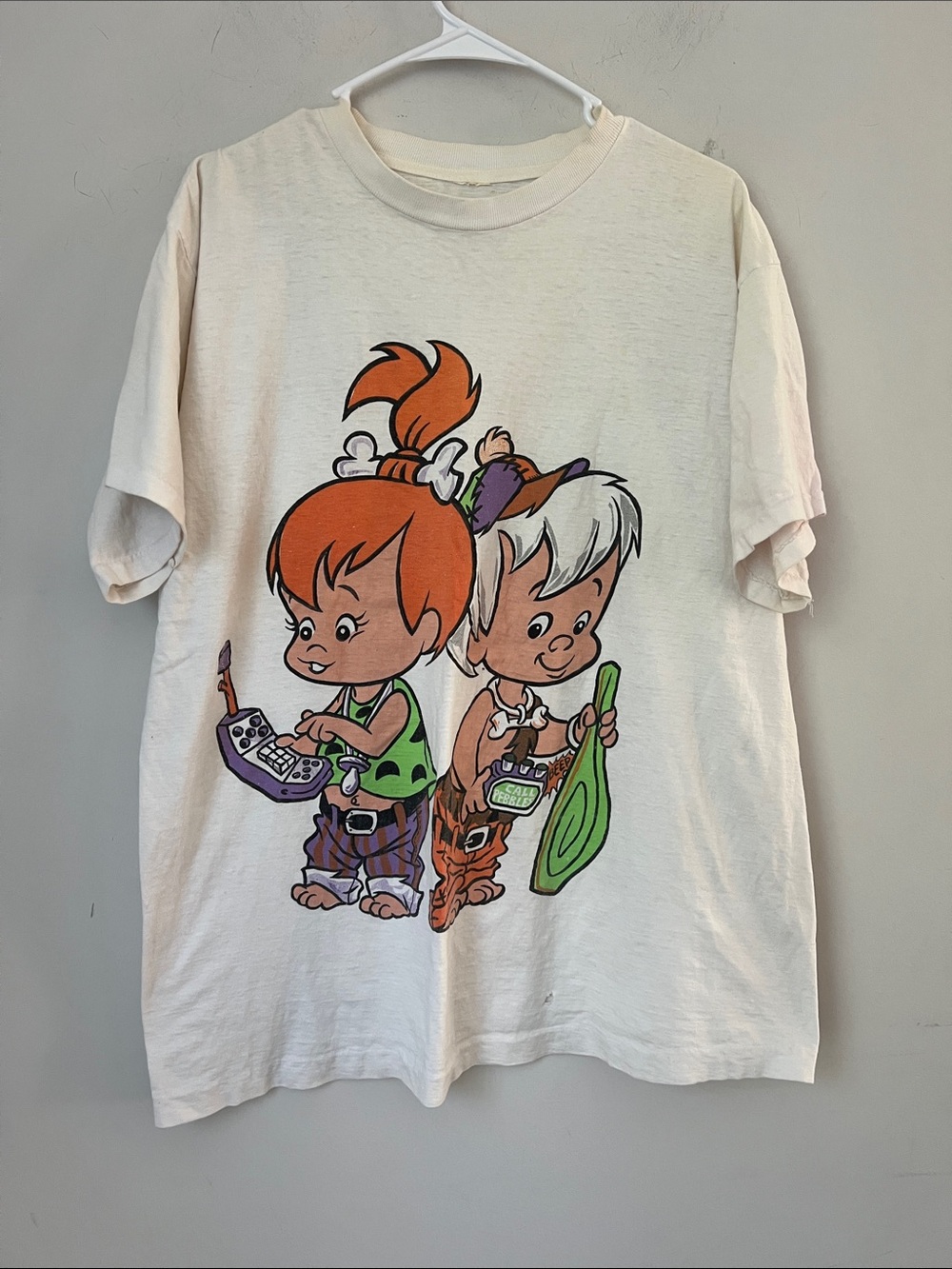 Vintage 90s Flintstones Graphic Tee Distressed Sz Large